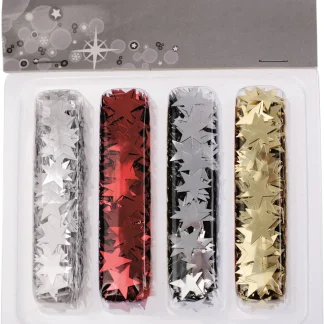 Glorex Pailletten Streusterne rot, gold, silber