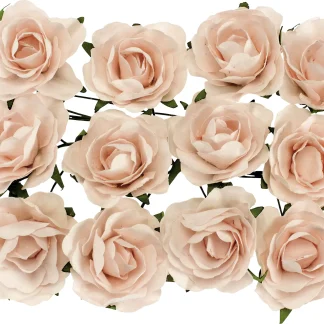 Glorex Röschen rosa mit Draht 30 mm 12 Stück