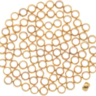 Glorex Quetschperlen goldfarben 35 Stück, 3 mm