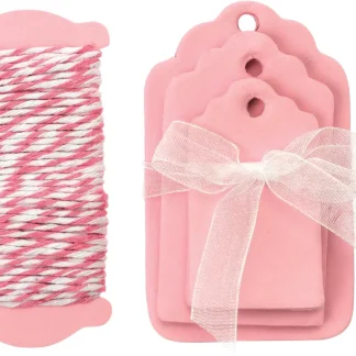 Glorex Papier-Etiketten rosa 5-8 x 3,5-5 cm, 15 Stück