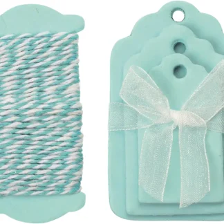 Glorex Papier-Etiketten hellblau 5-8 x 3-5cm, 15 Stück