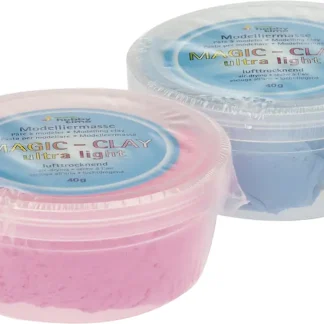 Glorex Magic-Clay ultra-light 4 x 40 g weiß hellblau rosa violett