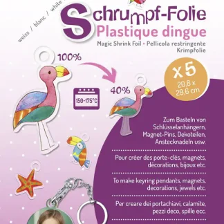 Glorex Schrumpffolie A4 transparent, 5 Bogen