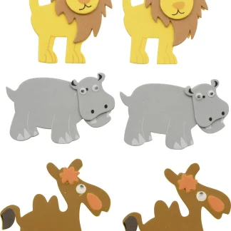 Glorex Moosgummi Sticker Afrika 2 selbstklebend , 12 Stück