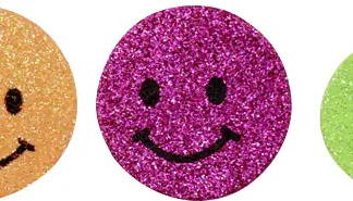 Glorex Moosgummi Sticker Smileys, 30 Stück