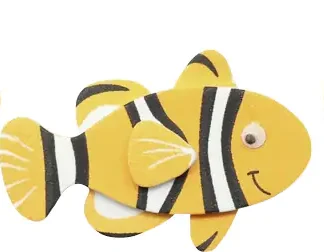 Glorex Moosgummi Sticker Fische selbstklebend , 12 Stück