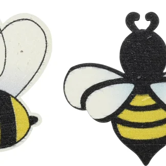 Glorex Streuteile Bienen Holz 3,7 x 4,2 x 0,1 cm , 8 Stück