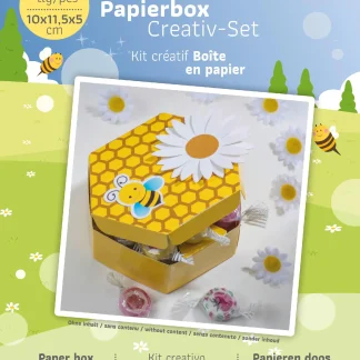Glorex Papierbox Biene 5 teilig 10 x 10 x 5 cm