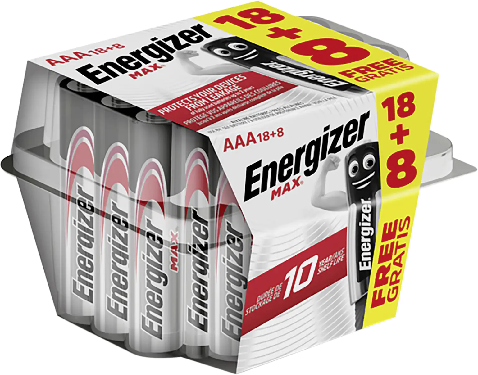 Energizer Max Alkaline Batterie Micro AAA 1,5 V, 18 + 8er Pack