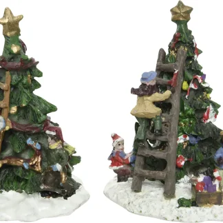 Kaemingk Dekofigur Weihnachtsbaum mit Kinder