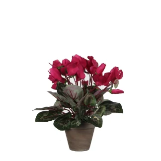 Mica Kunstpflanze Zyklamen dunkelrosa im Topf 11,5 x 30 x 30 cm