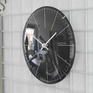 Nextime Tisch- Wanduhr Big Stripe Mini Dome Ø 20 cm schwarz