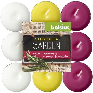 Bolsius Duftteelichte Citronella/Rosmarin, Höhe 2 cm, Ø 1,8 cm, 18er Pack
