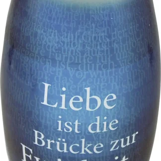 Bolsius Effektlicht blau, Höhe 23 cm, Ø 9,6 cm, Motiv Text