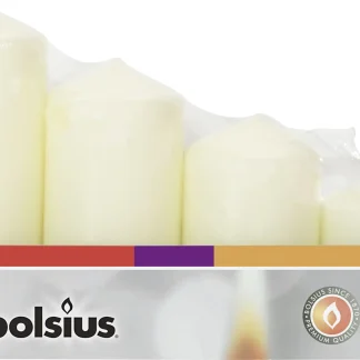 Bolsius Stumpenkerze Adventsset elfenbein,H:12/10/8/6 cm, Ø 4,8 cm 4er Pack
