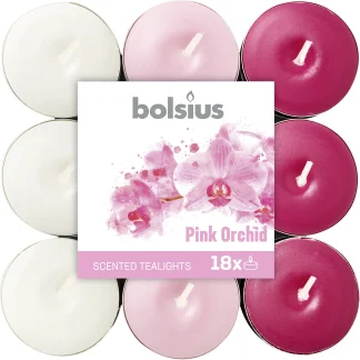 Bolsius Duftteelichte Pink Orchidee Ø 3,8 cm, 18er Pack