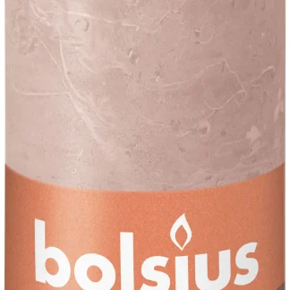 Bolsius Rustik Stumpenkerze nebliges rosa, Höhe: 13 cm, Ø 6,8 cm