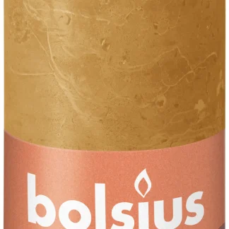 Bolsius Rustik Stumpenkerze honigwabengelb, Höhe: 13 cm, Ø 6,8 cm