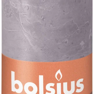 Bolsius Rustik Stumpenkerze gefrorener lavendel, Höhe: 13 cm, Ø 6,8 cm