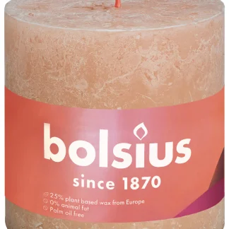 Bolsius Rustik Stumpenkerzen nebliges rosa, Höhe: 10 cm, Ø 10 cm