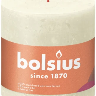 Bolsius Rustik Stumpenkerze weiche perle, Höhe: 10 cm, Ø 10 cm