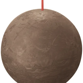 Bolsius Rustik Kugelkerze wildleder braun, Durchmesser: 7,6 cm