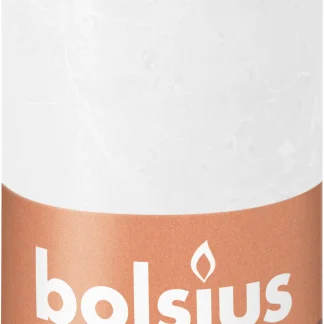 Bolsius Rustik Stumpenkerze wolkiges weiß, Höhe: 13 cm, Ø 6,8 cm