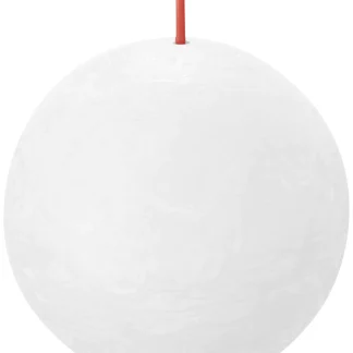 Bolsius Rustik Kugelkerze wolkiges weiß, Durchmesser: 7,6 cm