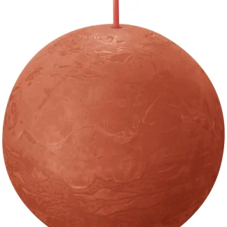 Bolsius Rustik Kugelkerze herbstliches orange, Durchmesser: 7,6 cm