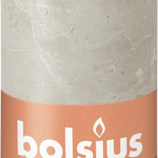 Bolsius Rustik Stumpenkerze rustik sandgrau, Höhe: 13 cm, Ø 6,8 cm