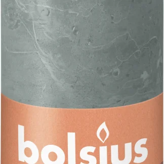 Bolsius Stumpenkerze Rustik Shine Eukalyptusgrün 13 cm