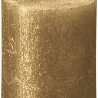 Bolsius Stumpenkerze Rustik Shimmer Gold 8 cm