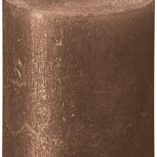 Bolsius Stumpenkerze Rustik Shimmer Kupfer 8 cm