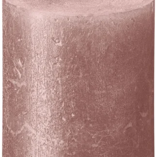 Bolsius Stumpenkerze Rustik Shimmer Rosa 8 cm