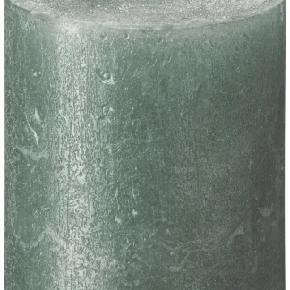 Bolsius Stumpenkerze Rustik Shimmer Leuchtendes Türkis 8 cm