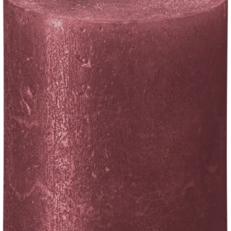 Bolsius Stumpenkerze Rustik Shimmer Rot 8 cm