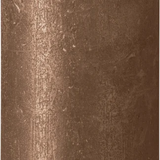 Bolsius Stumpenkerze Rustik Shimmer Kupfer 13 cm