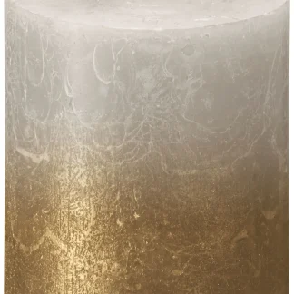 Bolsius Stumpenkerze Rustik Sunset Sandgrau+Gold 8 cm