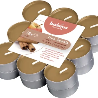 Bolsius Duftteelichter True Scents Apfel Zimt Ø 3,8 cm, 18er Pack