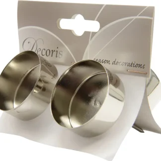 Kaemingk Metall-Teelicht mit Dorn silber 4,2 x 7,5 cm - 4 Stück