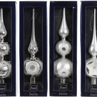 Kaemingk Weihnachtsbaumspitze Glas silber 31 cm