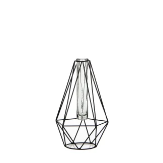 Mica Blumenvase Solo Blum Diamant schwarz 15 x 14 x 24 cm