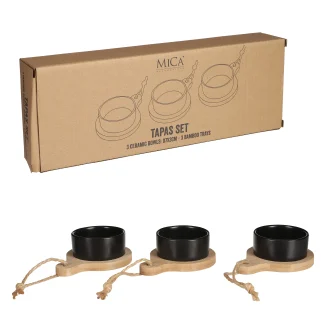 Mica Tapas Set Lasio schwarz, 29 x 10,5 x 5 cm
