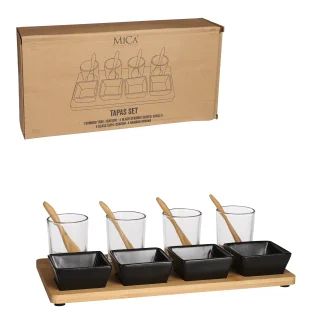 Mica Tapas Set Lasio schwarz, 30 x 15 x 7 cm