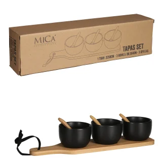 Mica Tapas Set Lasio schwarz, 32 x 8 x 7 cm