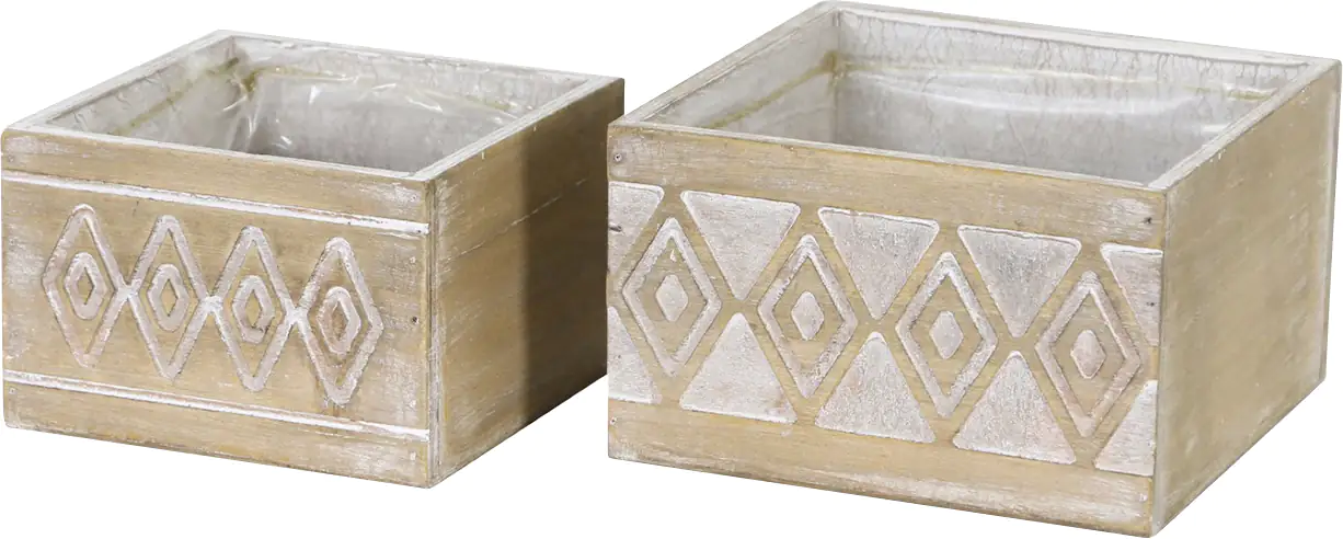 Dijk Pflanzer Holz natur 14 x 14 x 9 cm