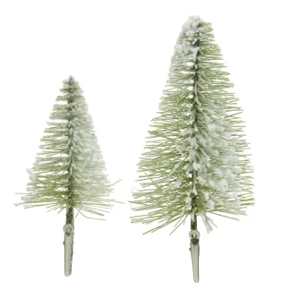 Kaemingk Bürsten Minibaum am Klipp grün 27 cm
