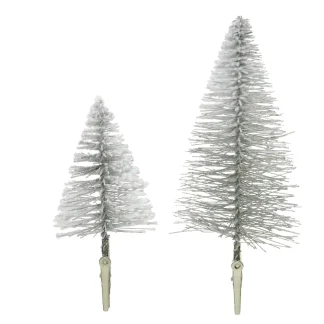 Kaemingk Bürsten Minibaum am Klipp grau 27 cm