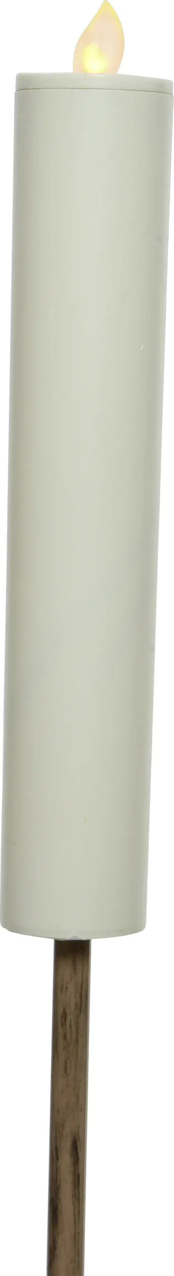 Kaemingk Solar Stabkerze Ø 4 x 90 cm weiß
