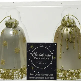 Kaemingk Weihnachtsbaumanhänger Glocke aus Glas perle